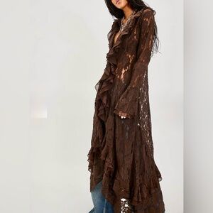 Free People Heirloom Maxi Top duster kimono NWT